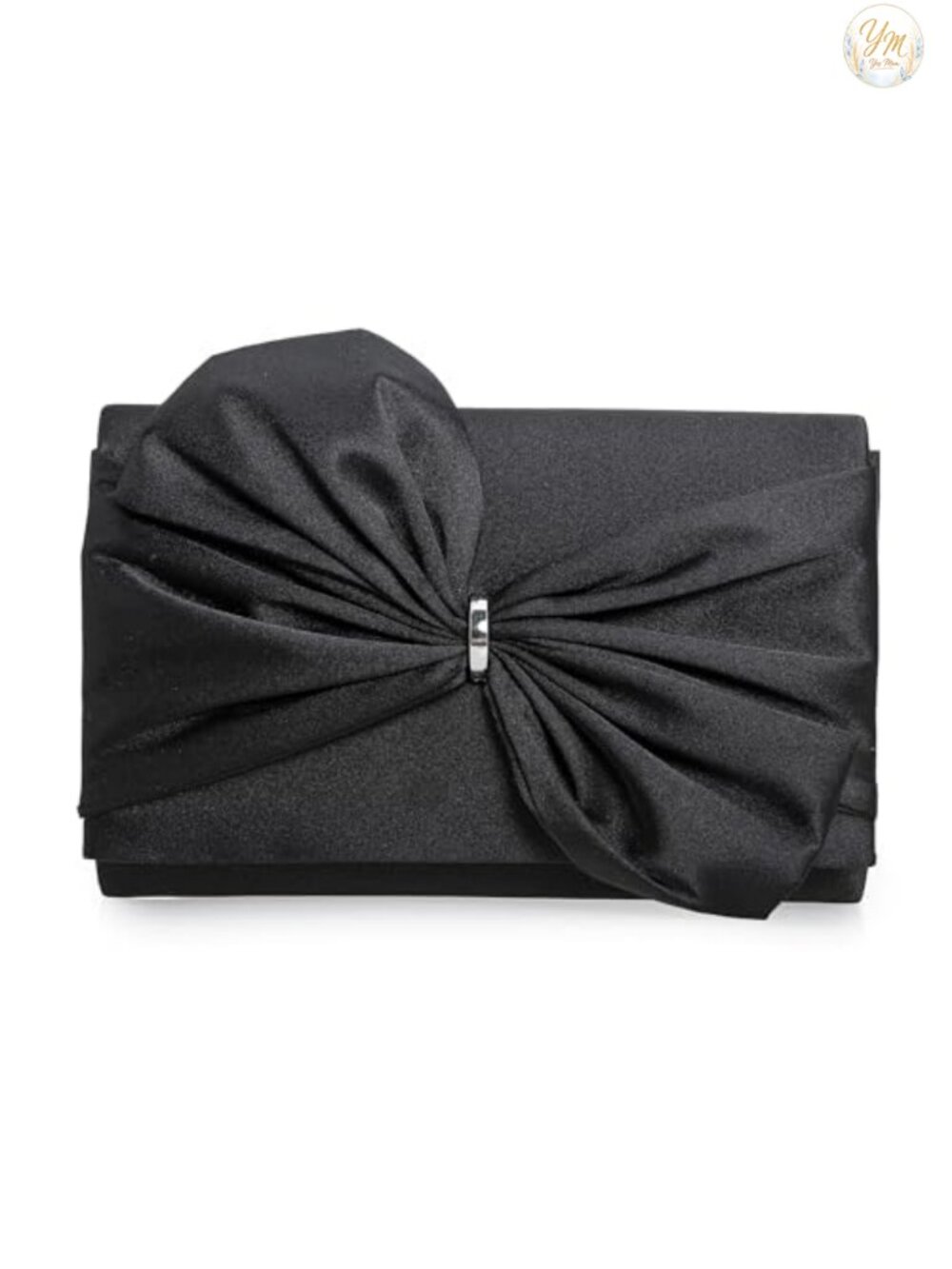 Satin Bow Clutch Evening Bag with Chain Strap